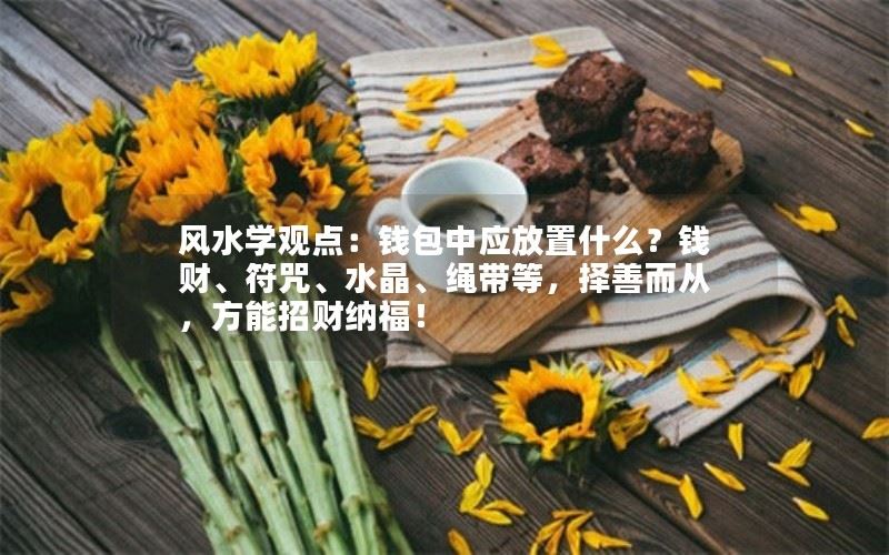 风水学观点：钱包中应放置什么？