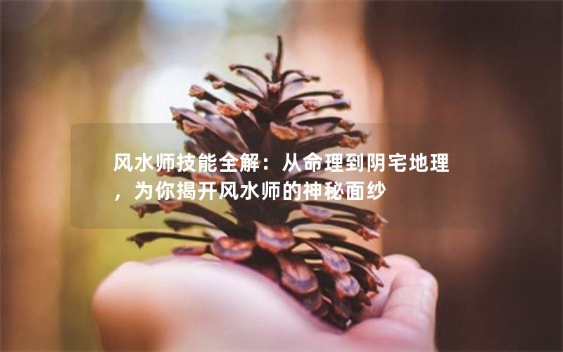 风水师技能全解：从命理到阴宅地理，为你揭开风水师的神秘面纱