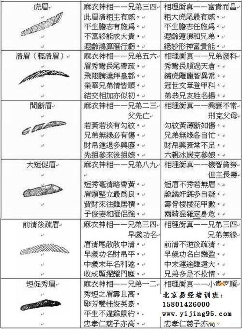 算命达人眉毛数寓意，独具一格的算命技能！